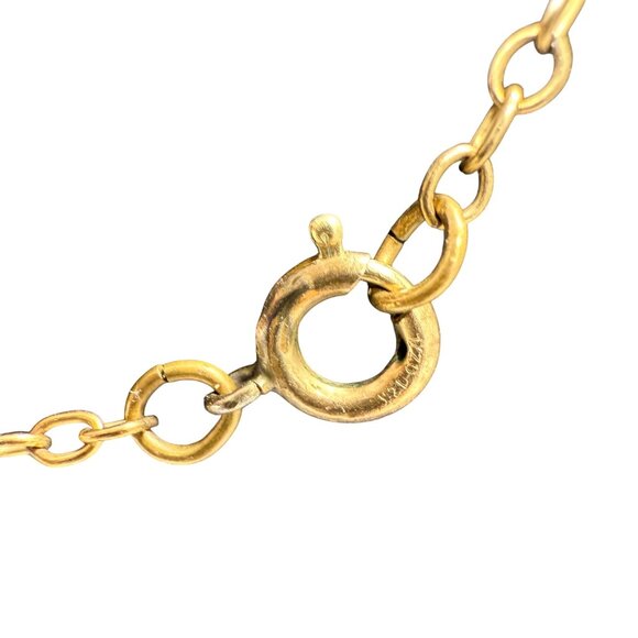 Vintage 12K Gold-Filled Necklace With Heart Charms & Glass Beads 16" - Picture 9 of 9